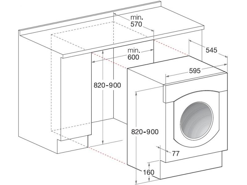 Схема встраивания стиральной машины