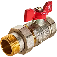 ROMMER Кран шаровой с американкой, ВР/НР, ручка бабочка 1"