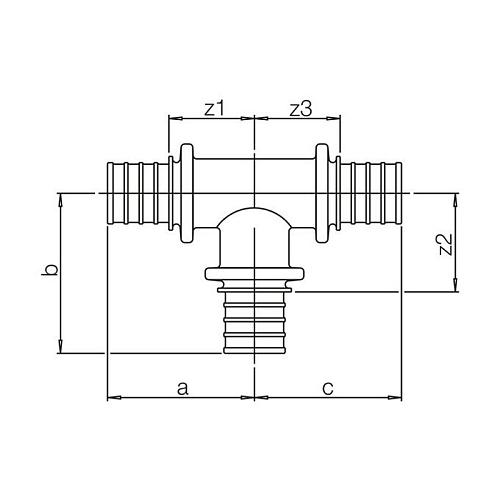 Тройник Rehau Rautherm S с уменьшенным боковым и торцевым проходом 20-17-17