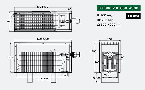 Itermic ITF 300-200-900 конвектор напольный