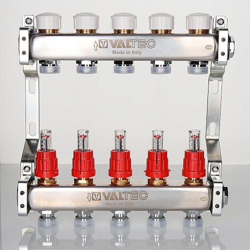 Valtec 1", 10 x 3/4", евроконус Коллекторный блок с регулирующими клапанами и расходомерами