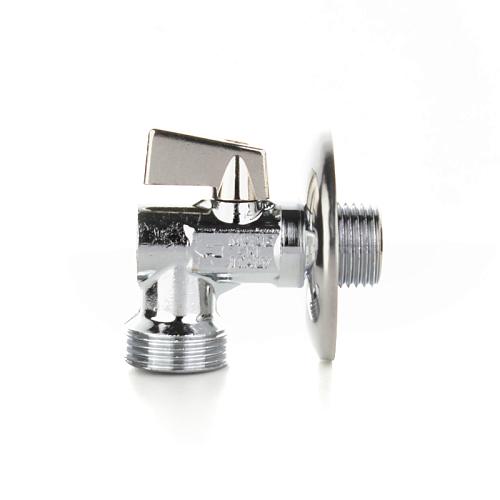 Elsen Кран шаровой латунный угловой для стиральных машин с розеткой 1/2" - 1/2", ручка - бабочка