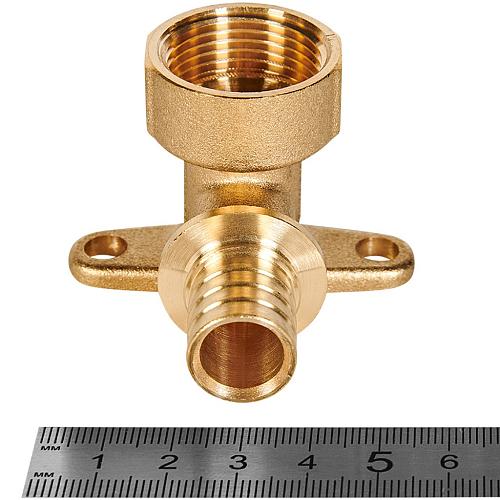 ROMMER Уголок настенный с креплениями 20xG3/4 для трубы из сшитого полиэтилена осевой