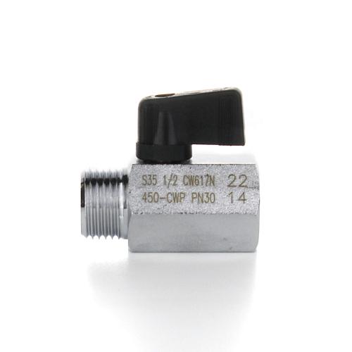 Elsen Кран шаровой латунный прямой MINI, НВ 3/8" - 3/8", ручка - бабочка