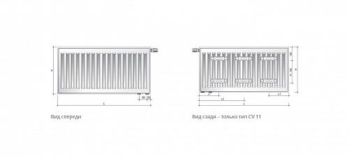 EVRA Ventil Compact CV11 300x800 стальной панельный радиатор с нижним подключением