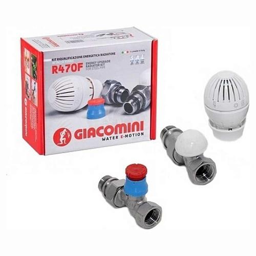 Giacomini 1/2" R470F Комплект термостатический для радиатора отопления осевой