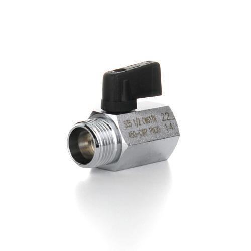 Elsen Кран шаровой латунный прямой MINI, НВ 3/8" - 3/8", ручка - бабочка