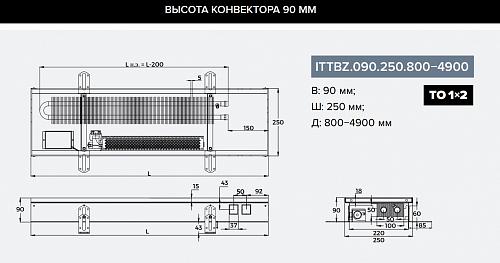 Itermic ITTBZ 090-3000-250 внутрипольный конвектор