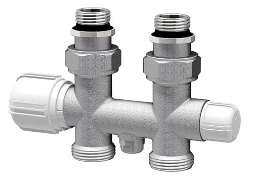 Far Н-обр. узел с термо.и зап.клапанами, прям., 3/4"EU - 1/2"НР