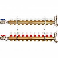 SMB 0473 000011 STOUT Распределительный коллектор из латуни с расходомерами 11 вых.