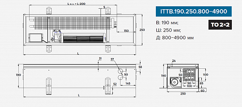 Itermic ITTB 190-4300-250 внутрипольный конвектор