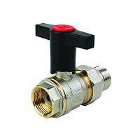 Elsen Кран шаровой НВ 1/2", высокая ручка из пластмассы, с разъемным соединением