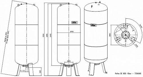 Reflex DE 800 PN10 гидроаккумулятор для систем водоснабжения
