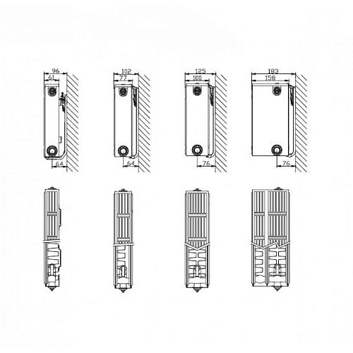 STELRAD Compact 11 300х3000 Стальные панельные радиаторы с боковым подключением