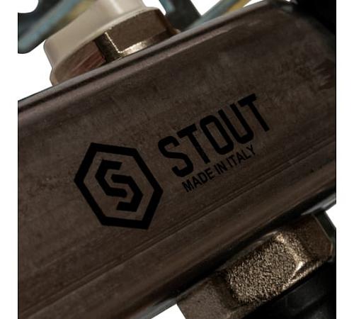 SMS 0932 000005 STOUT Коллектор из нержавеющей стали без расходомеров, с клапаном вып. воздуха и сливом 5 вых.