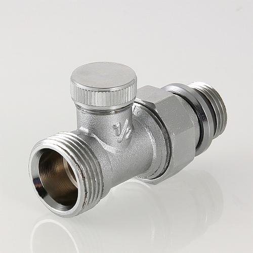 Valtec 1/2" x 3/4" (евроконус) Клапан настроечный прямой с самоуплотняющимся полусгоном и переходом